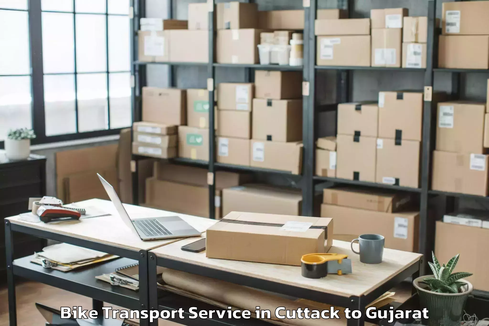 Reliable Cuttack to Bantva Bike Transport